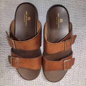 Bruno Magli Brown Leather Sandals